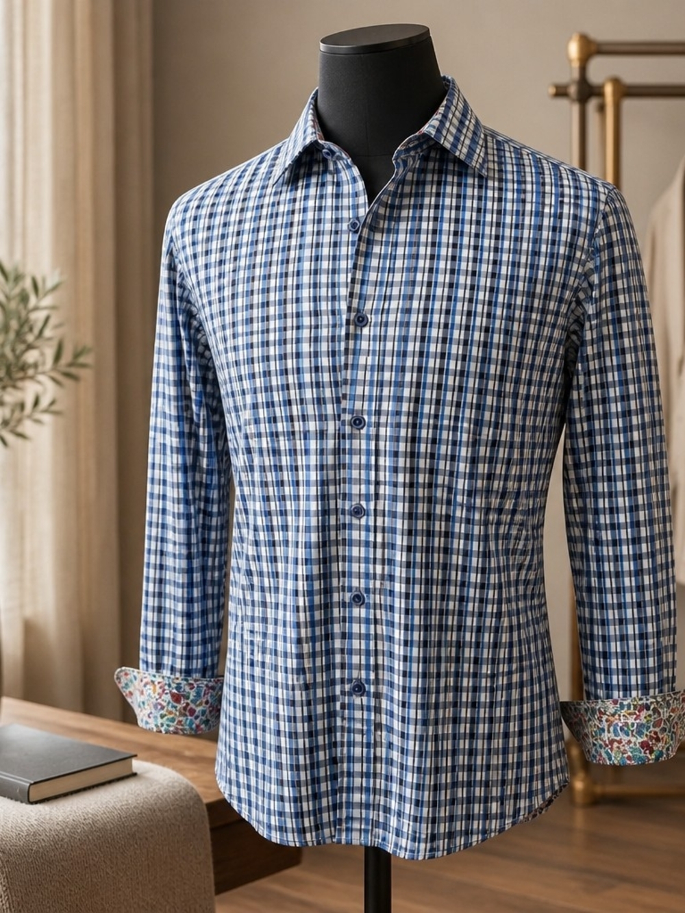 Robert Graham Flip Cuff Cocktail Shirt Men's M Long Sleeve Button